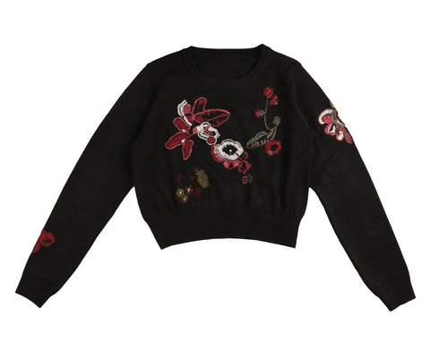 HEV Scattered Floral Embroidery Knit
