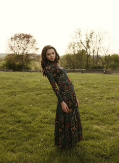 Ava and Lu Garden Floral Turtleneck Dress