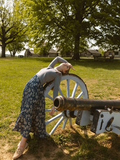 Ava and Lu Grey Floral Slip Dress & V Neck Sweater