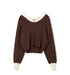 Point Sailor Sweater in Chocolate & Cream