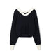 Point Sailor Sweater in Navy & Cream