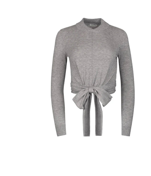 Point Mandarin Wrap Top in Grey