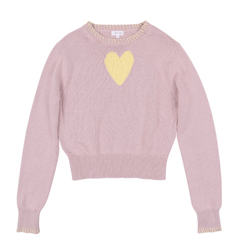 Luna Mae Bryn Heart Sweater in Lilac