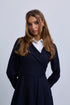 Noir Pinstripe Wrap Dress