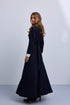 Noir Pinstripe Wrap Dress