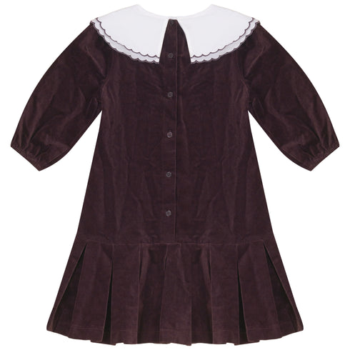 Pompomme Scallop Collar Shirt Insert Dress