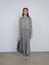 Point Fine Knit Ruffle Cardi in Heather Grey
