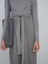 Point Mandarin Wrap Top in Grey