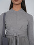 Point Mandarin Wrap Top in Grey