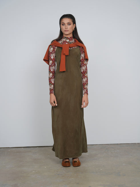 Point Mock Neck Top in Geo Floral