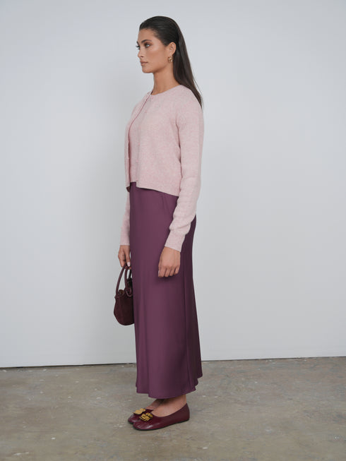 Point Melange Cardigan in Pink