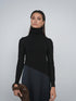 Point Mixed Turtleneck Dress