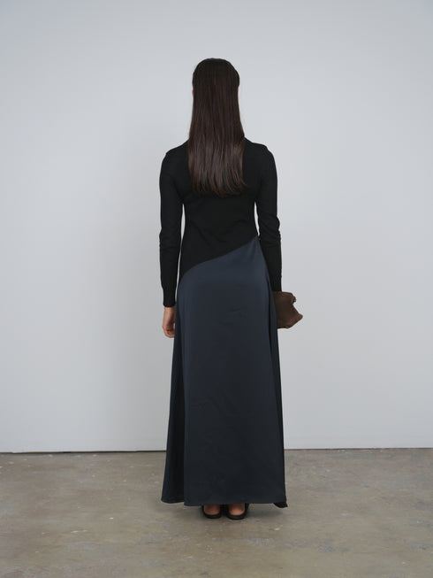 Point Mixed Turtleneck Dress