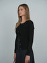 Point Tiny Cable Cardigan in Black