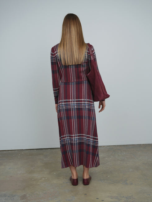 Point Plaid A-Line Panel Skirt