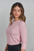 Point 3/4 Sleeve Crew Tee in Blush