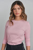 Point 3/4 Sleeve Crew Tee in Blush