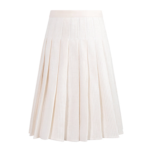 Tntrm Cream Textured Skirt & Top Set