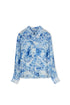 Point Georgette Blouse in Blue Portofino Print