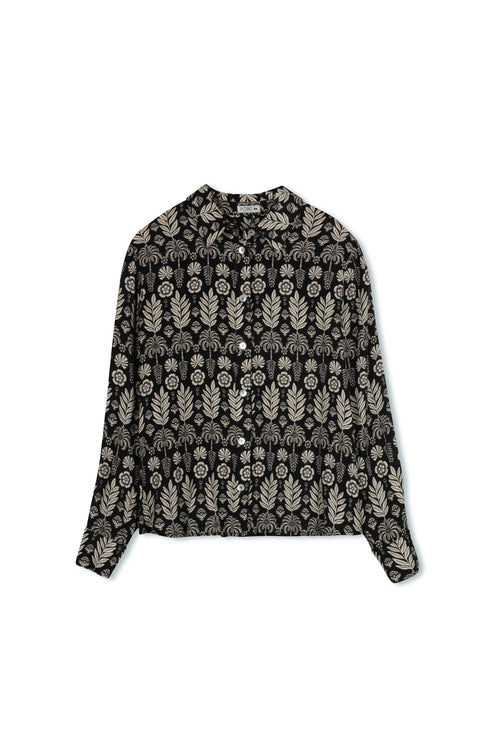 Point Georgette Blouse in Tropical Motifs
