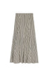 Point Stripe Gored Linen Skirt
