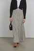 Point Stripe Gored Linen Skirt