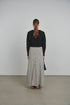 Point Stripe Gored Linen Skirt