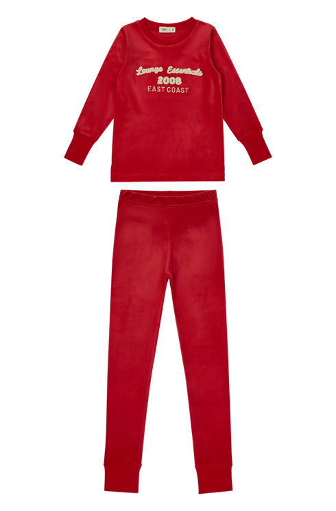 Crew Kids Terry Applique Set in Coral