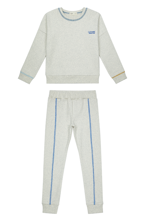 Crew Kids Color Stitch Lounge Set in Blue