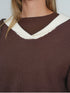Point Sailor Sweater in Chocolate & Cream