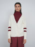 Point Oversized Sweater in Cream & Syrah