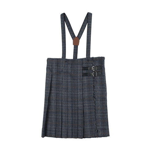 Lil Legs Multi Plaid Kilt Suspender Skirt