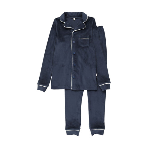 Pouf Navy Velour Grandpa Pajamas