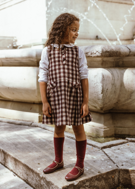 Coco Blanc Gingham Jumper & Blouse Set