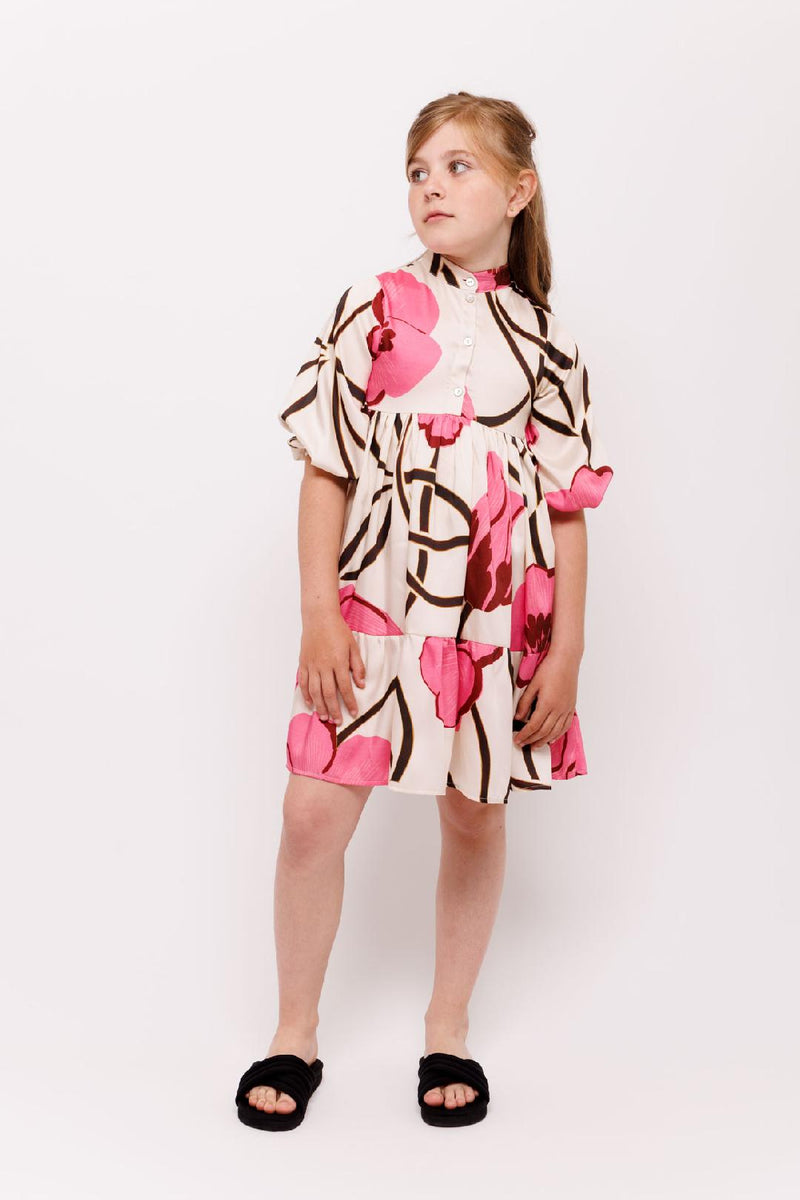 Christina Rohde Pink & Cream Floral Dress – Petit Perfection