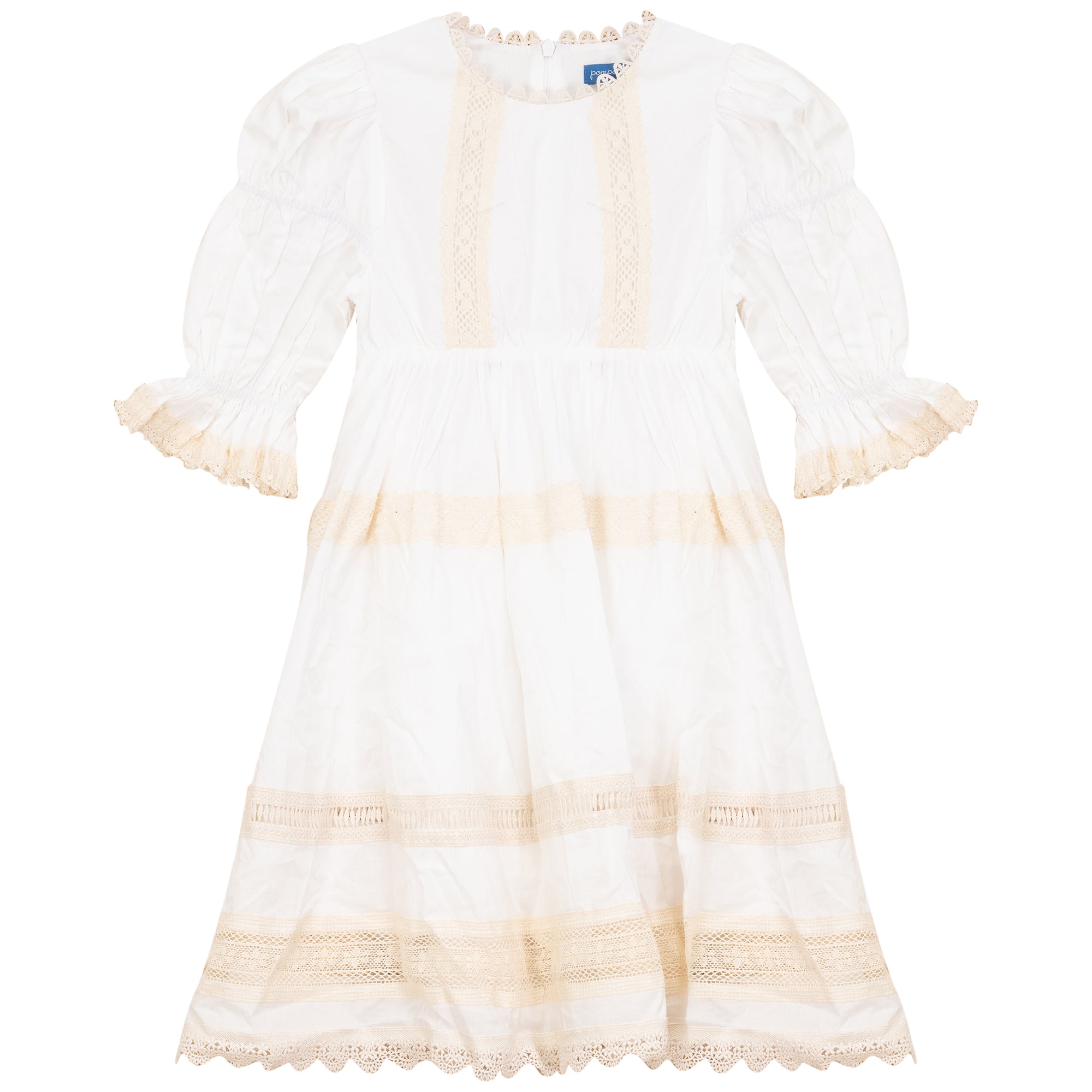 Pompomme Cream Lace Trimmed Dress – Petit Perfection